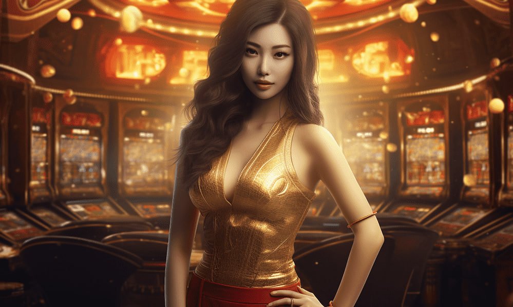Ảnh minh họa slot game với biểu tượng tiền vàng và nhân vật